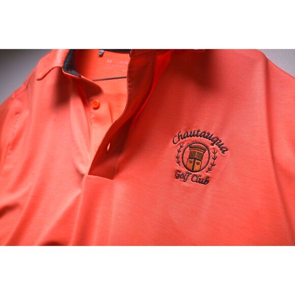 Chautauqua Golf Polo size 2X Bright Orange Under Armour Size 2X - Picture 2 of 8